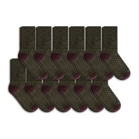 Merino Freizeitsocken Alp Dot, olivegrün