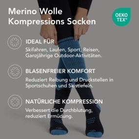 Kompression Socken Merino Wolle Damen & Herren