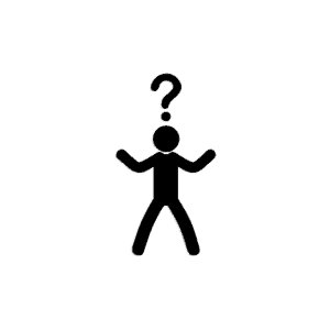 icon stick figure with question mark above head