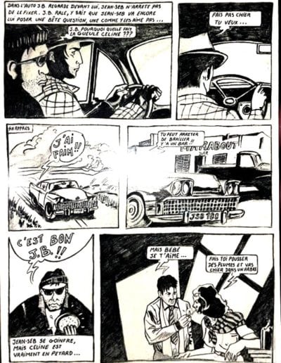 Comic strip featuring characters in various scenes discussing relationships and emotions in a vintage style.