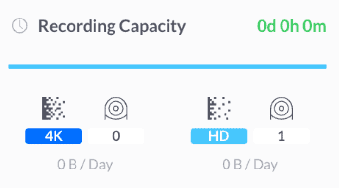 Recording Capacity Zero