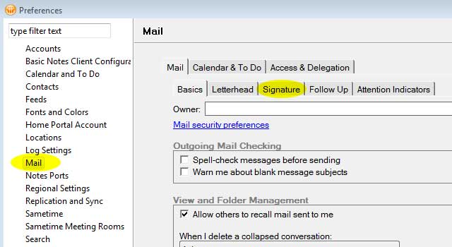 Step 2: Click Mail and Signature Tab
