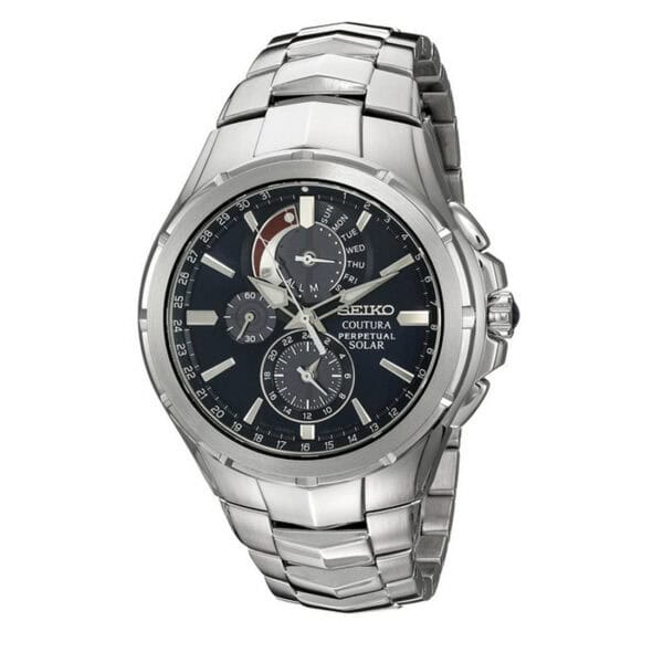 Seiko Coutura Solar Perpetual Chronograph Ssc375 Stainless Steel Mens 