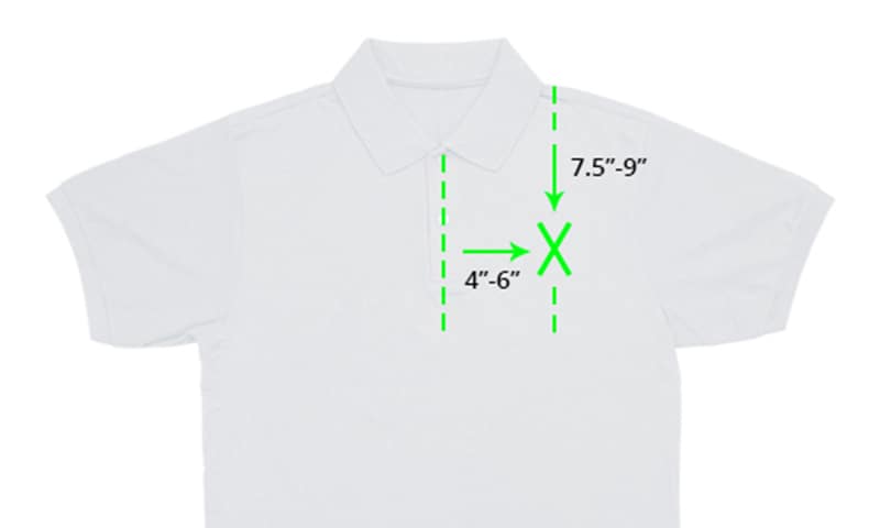 logo on left or right side of shirt