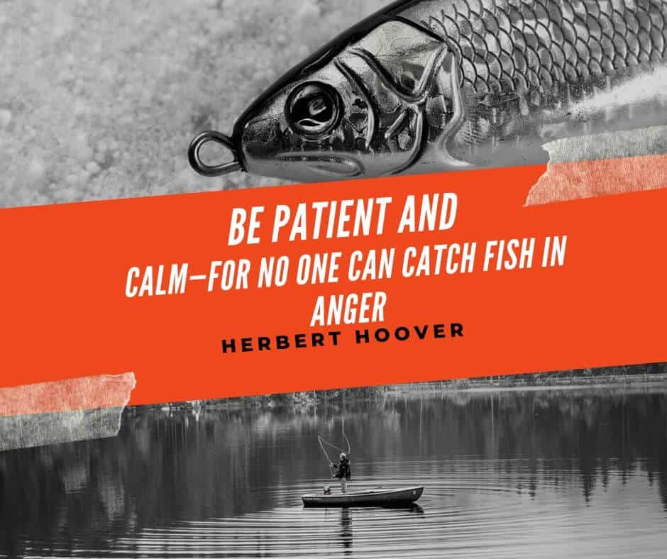Be patient and calm—for no one can catch fish in anger Be patient and calm—for no one can catch fish in anger