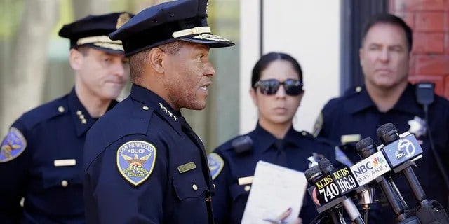 San Francisco Police Chief Bill Scott speaks with reporters in San Francisco. San Francisco saw an increase in shootings in the first half of 2021 compared to the same period in 2020, and a slight increase in major attacks as seen in viral videos. (AP Photo/Jeff Chiu, File)