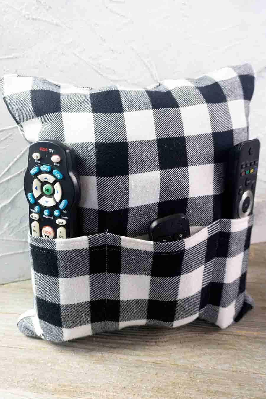 Easy Sew Pillow and Remote Holder - Sewing Tutorial