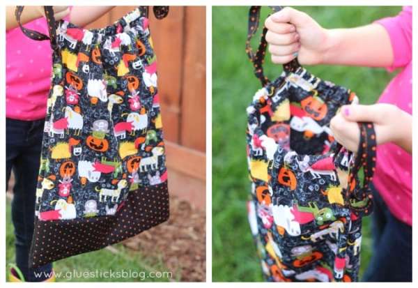 DIY Drawstring Trick or Treat Bag Sewing Tutorial