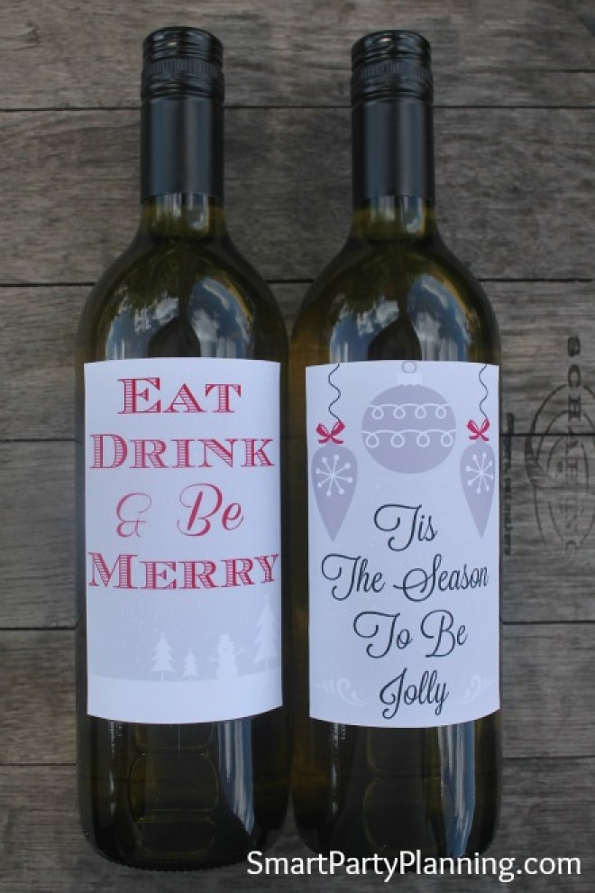 Printable Wine Labels For Christmas