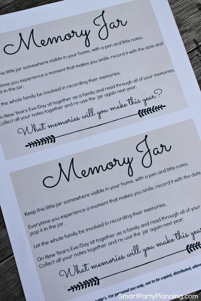 how to make the best memory jar with free printable
