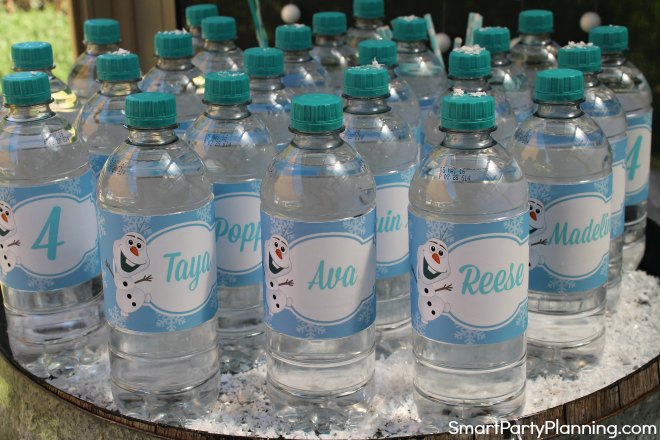 Water bottle frozen labels