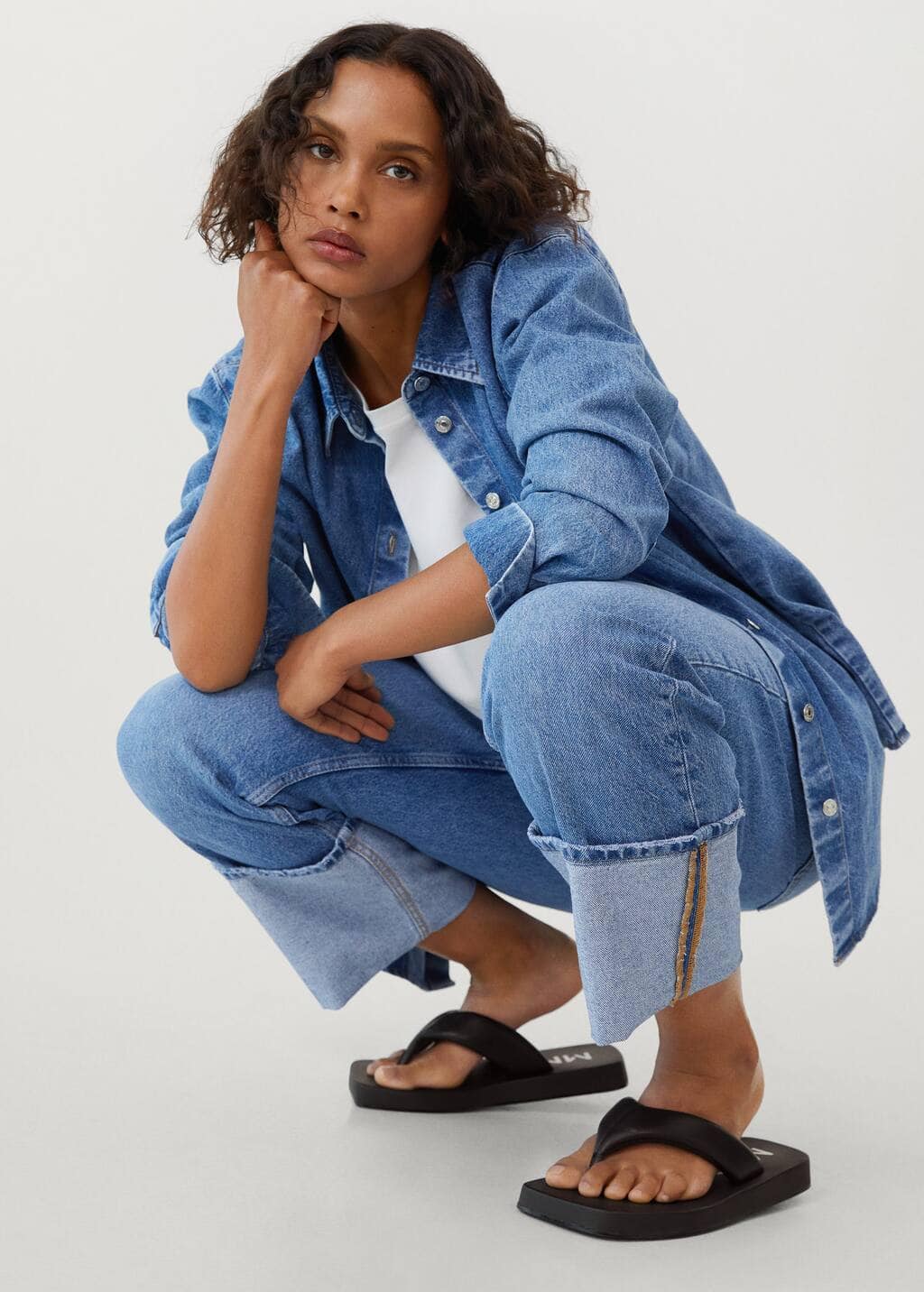 mango blue sandals