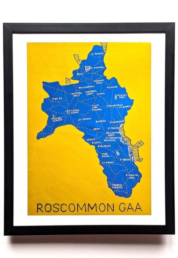 Map Of Roscommon County Ireland GAA club map The Wee Shed