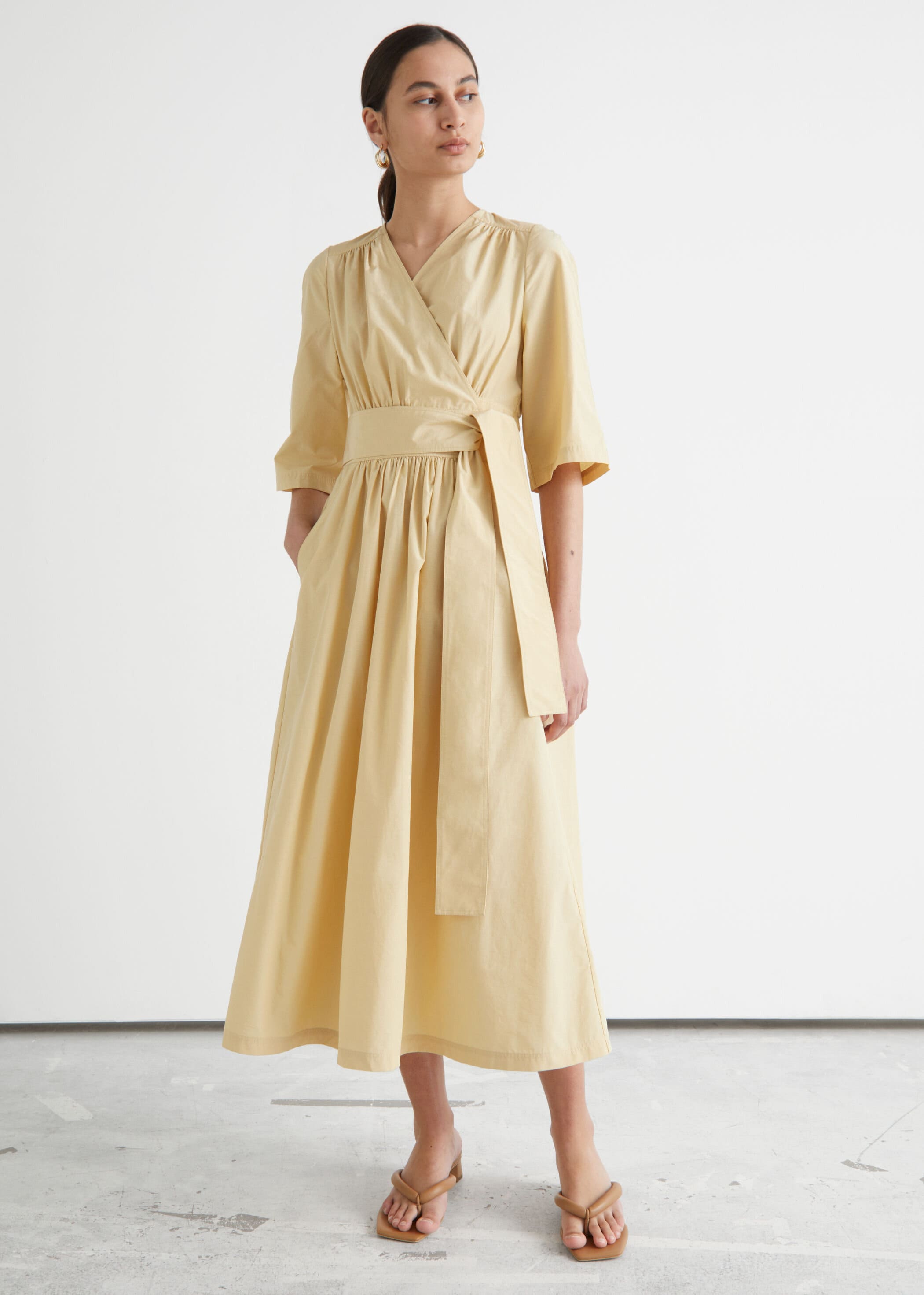 & other stories midi wrap dress