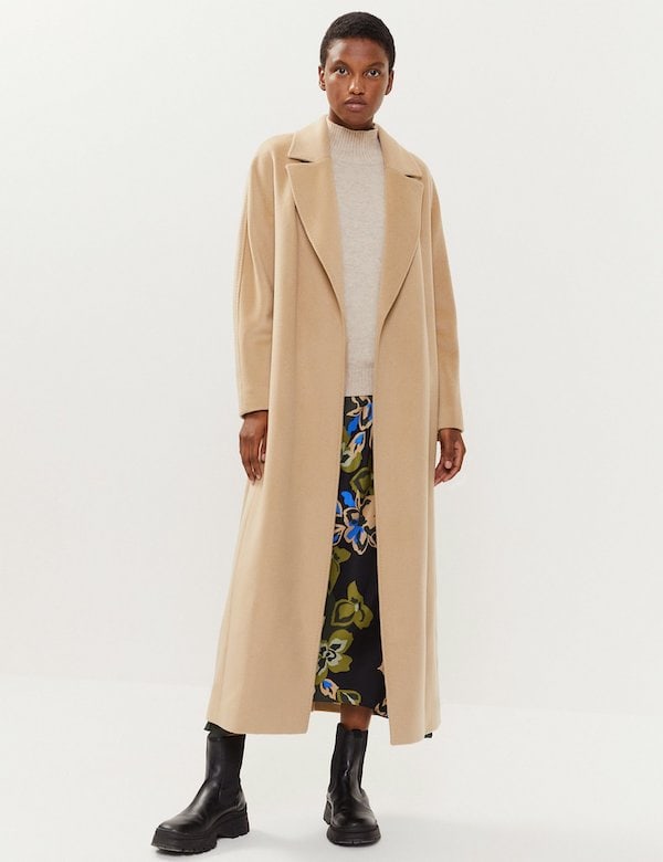 camel colored wrap coat
