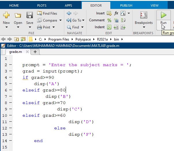 Conditional Statements in Matlab Programming, if, if-else, and else if