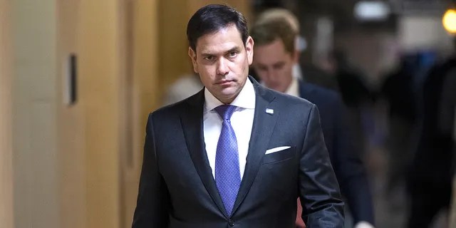 UNITED STATES - MAY 26: Sen. Marco Rubio, R-Fla., walks to the Senate subway after a vote in the U.S. Capitol on Wednesday, May 26, 2021.