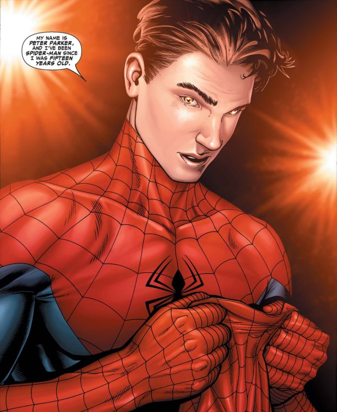 Peter Parker exposes himself to flashy photographers and says: 