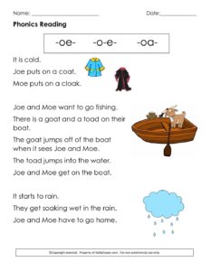phonics reading long vowel o kiddyhousecom