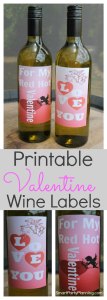 Printable valentine wine labels