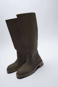 rubberised flat boots trf