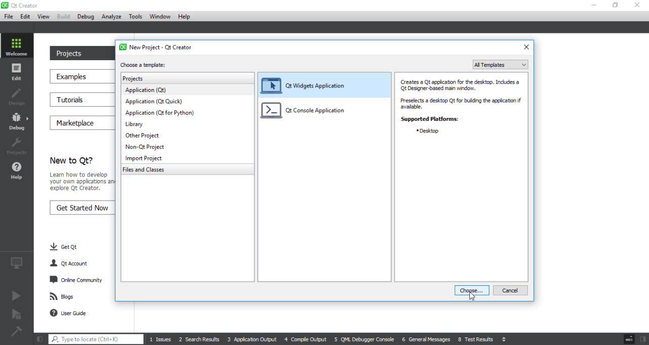 Qt hello world console image