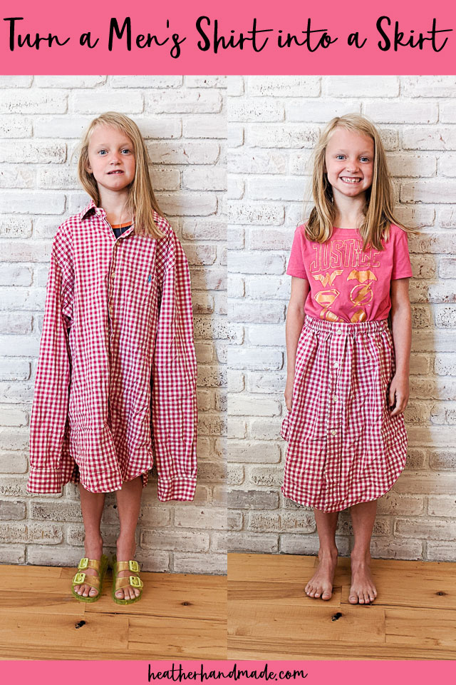 Make a Girl's Skirt from a Men's Shirt - Easy Sewing Tutorial