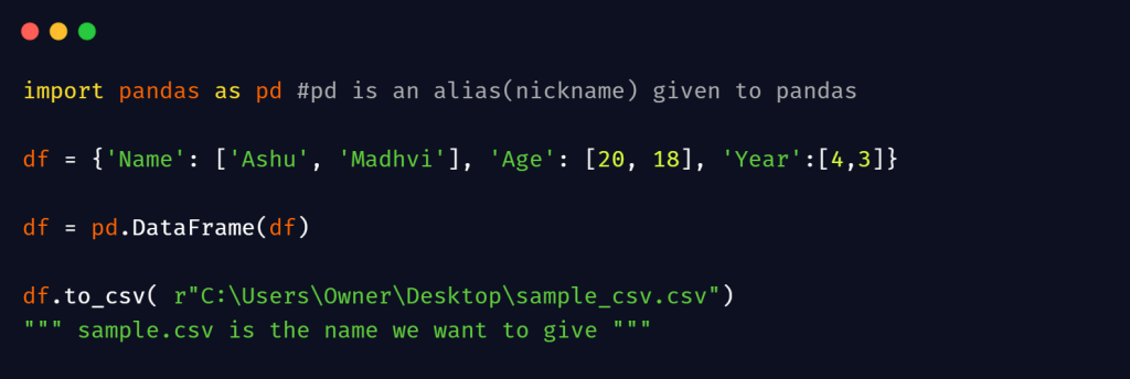 pandas to_csv