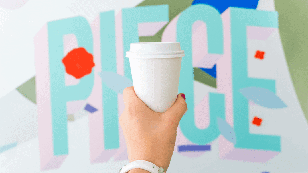 coffee in front of a wall