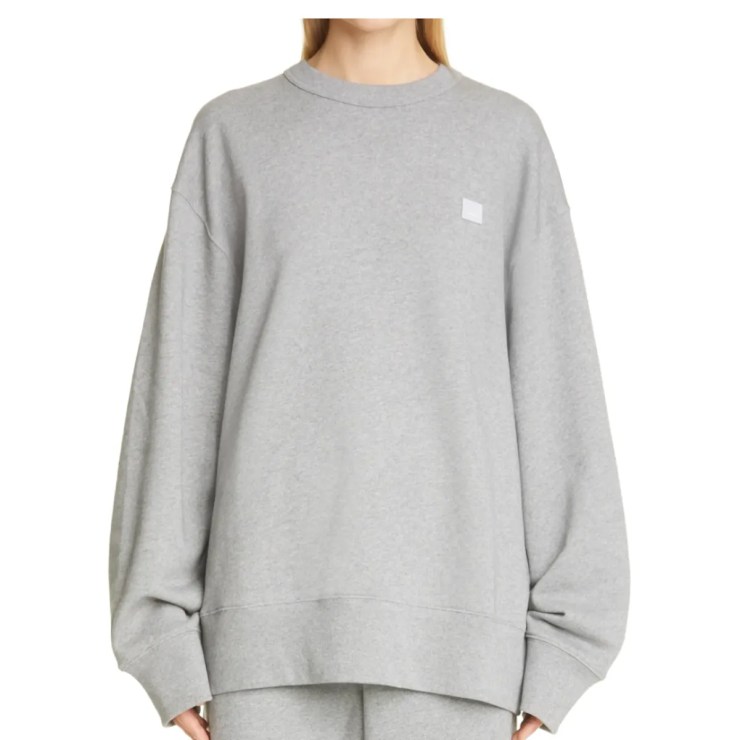 Acne Studios Gray Oversized Cotton Organic Sweatshirt