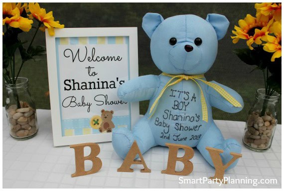 Blue And Yellow Teddy Bear Baby Shower