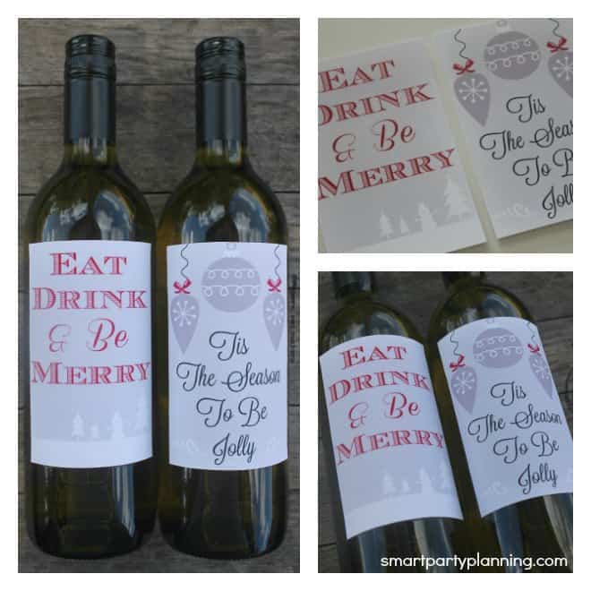 Free printable wine labels christmas