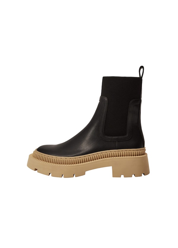 track sole contrast ankle boots mango