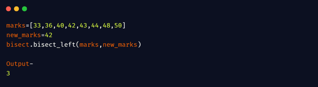 python bisect