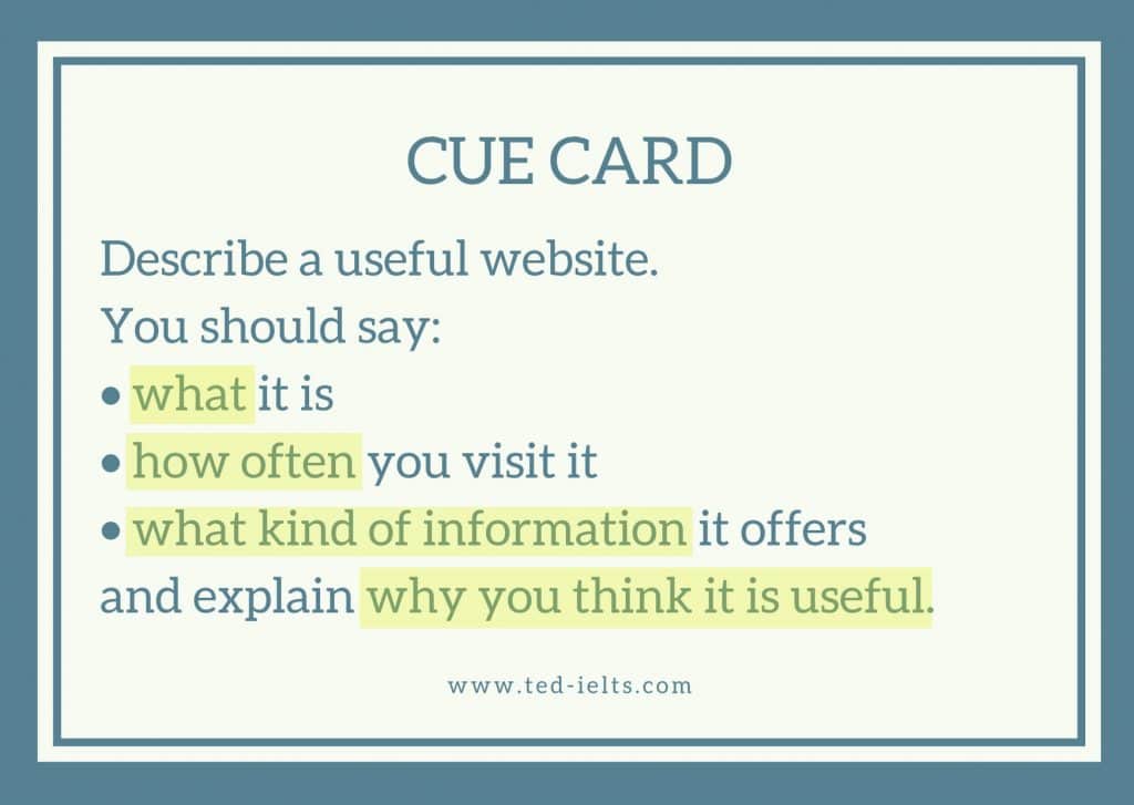 Describe a Website [IELTS Speaking Part 2] TED IELTS