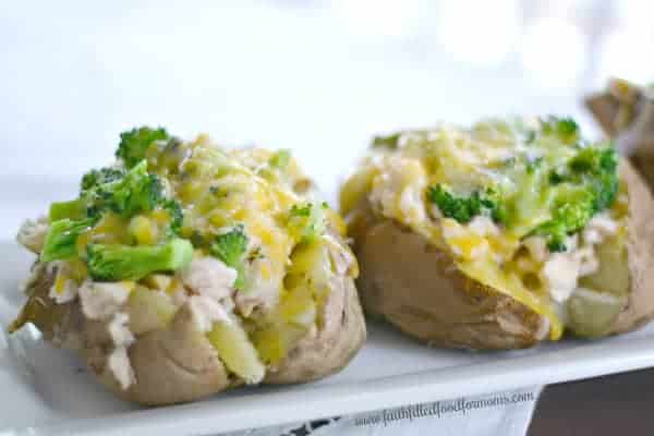 Healthy Cheesy Chicken Broccoli Baked Potato Topping Recipe
