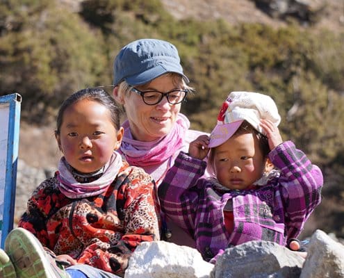Some Sherpa children enjoying a photo opportunity on the Everest Base Camp route