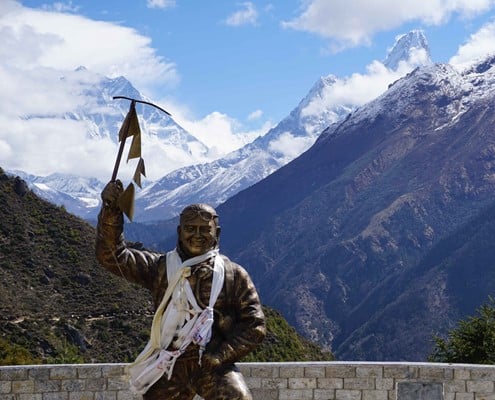 The memorial of Tenzing Norgay on the Everest Base Camp route