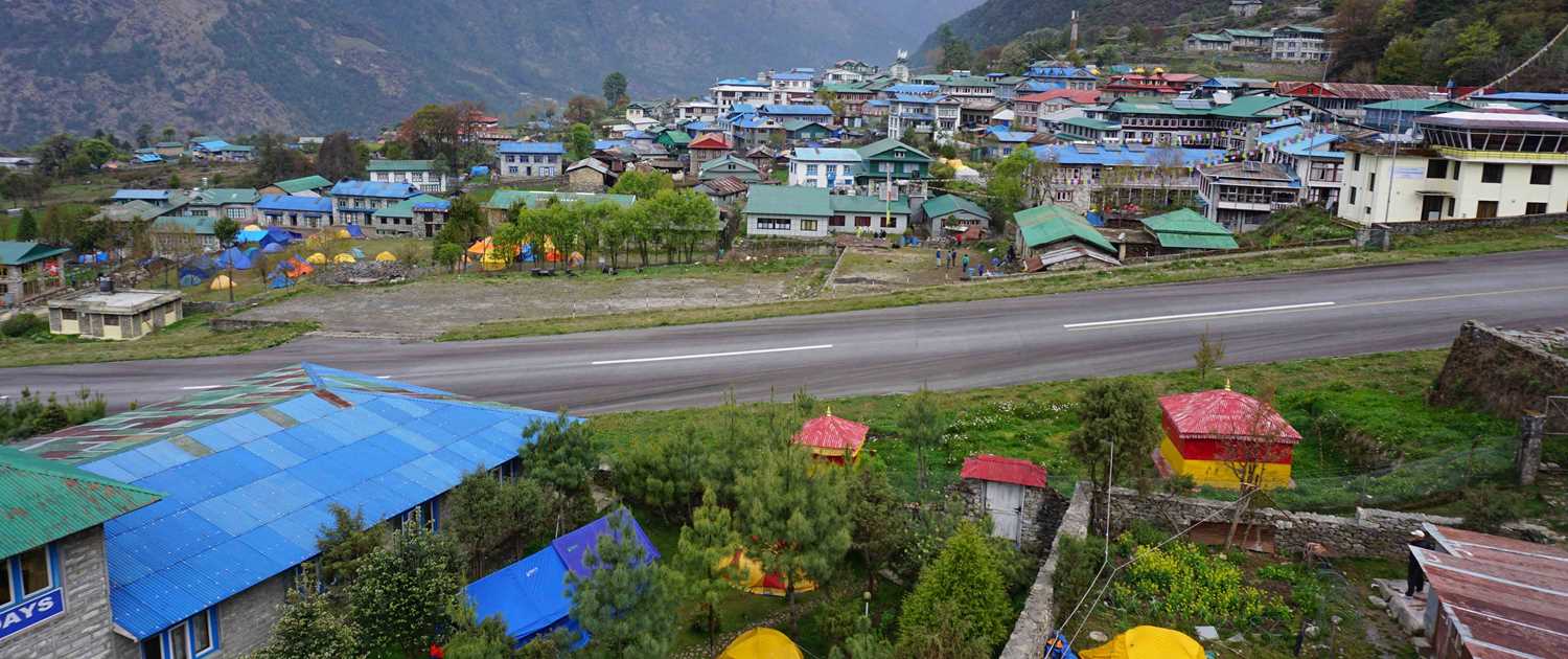 The mountain town of Lukla on the Everest Base Camp route