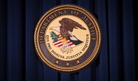 FILE PHOTO: FILE PHOTO: The DOJ logo is pictured on | Physician's Weekly