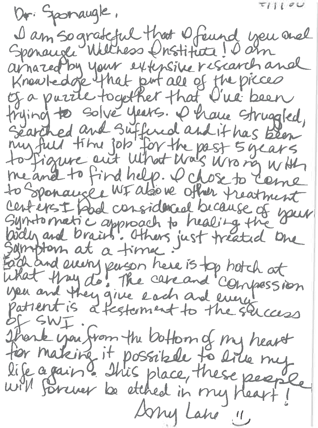 Lyme disease treatment testimonial for sponaugle wellness institute