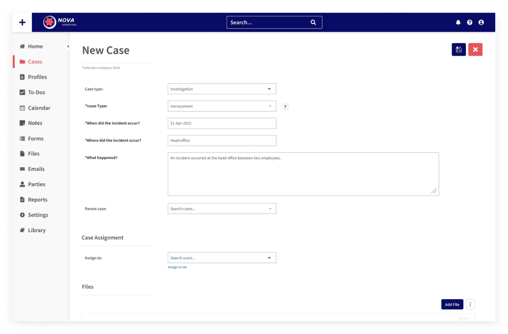 custom case form management