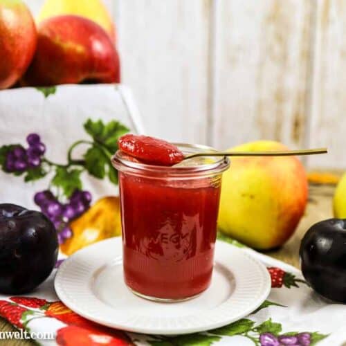Herbstliche Apfel-Pflaumen-Marmelade optional mit Zimt
