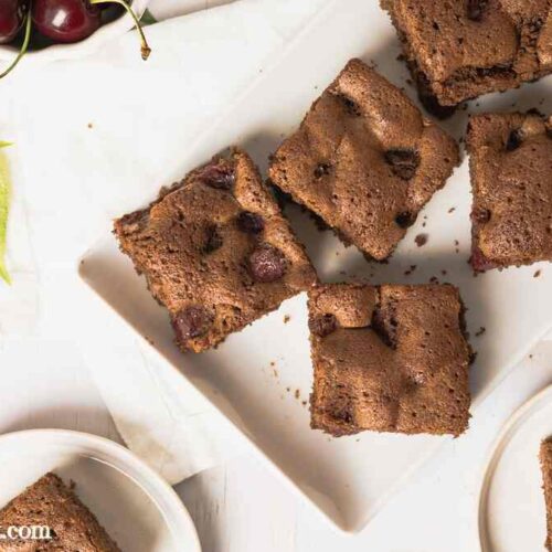 Schokokuchen mit Kirschen vom Blech - Foodblog Topfgartenwelt