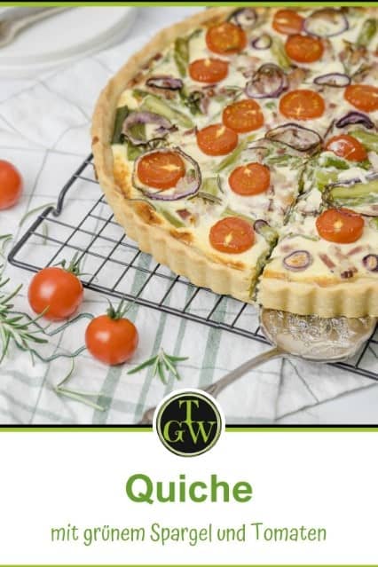 Quiche mit grünem Spargel und Tomaten - Pinterest - Foodblog Topfgartenwelt