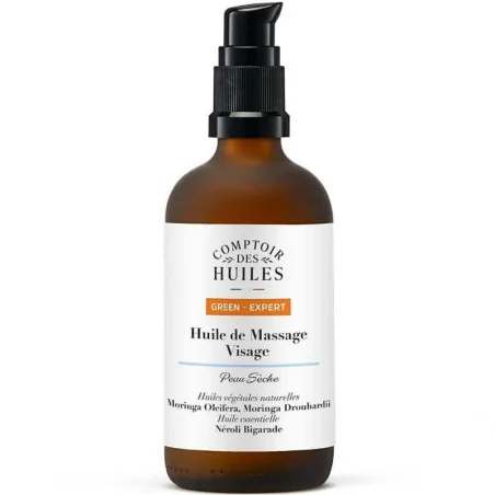 Huile de massage visage peaux sèches