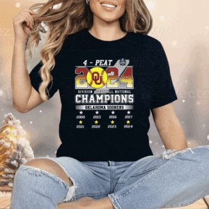 Alternative view of 4-Peat 2024 Division I Softball National Champions Oklahoma Shirt
