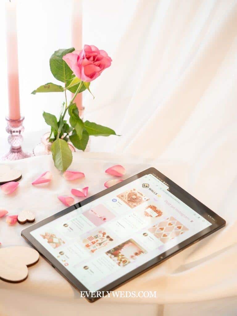 online wedding invitations design on mobile showing elegant digital invitation template