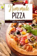 This easy homemade pizza recipe is easy to make using ingredients you already have at home! These instructions make it very easy! Youâll find everything you need to make delicious homemade pizzas, including a recipe for homemade pizza dough, along with lots of tasty topping options and other homemade pizza recipe variations youâre sure to love\!