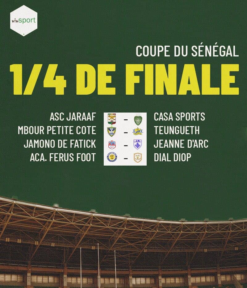 Coupe du Sénégal - Seniors : Duel entre le tenant du titre Jaraaf et Casa-Sports, Mbour PC affrontera le TFC - wiwsport